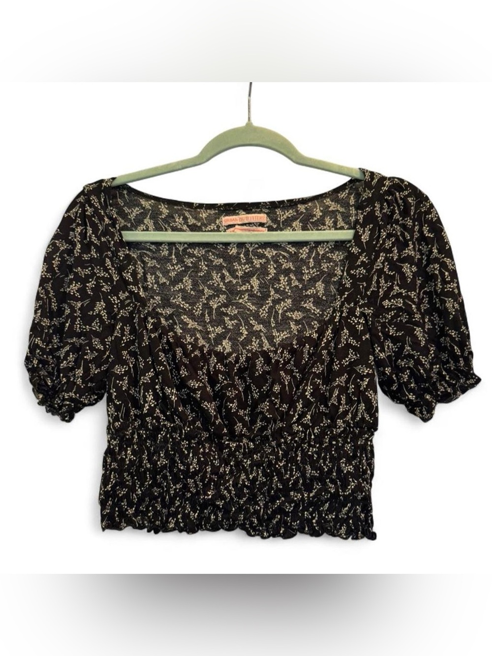 Urban Outfitters Black Ruched crop top